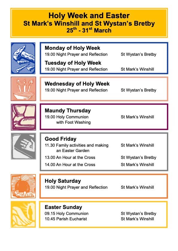 Holy Week Poster of Events
