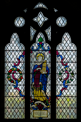 St Cecilia - Stained glass window at St Mark's Church