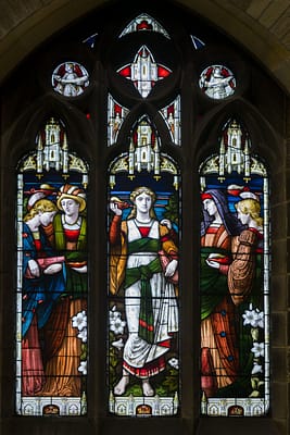 Wise and foolish maidens - Stained glass window at St Mark's Church