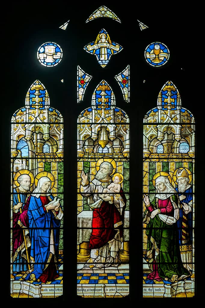 Presentation of Jesus in the Temple - Stained glass window at St Mark's Church